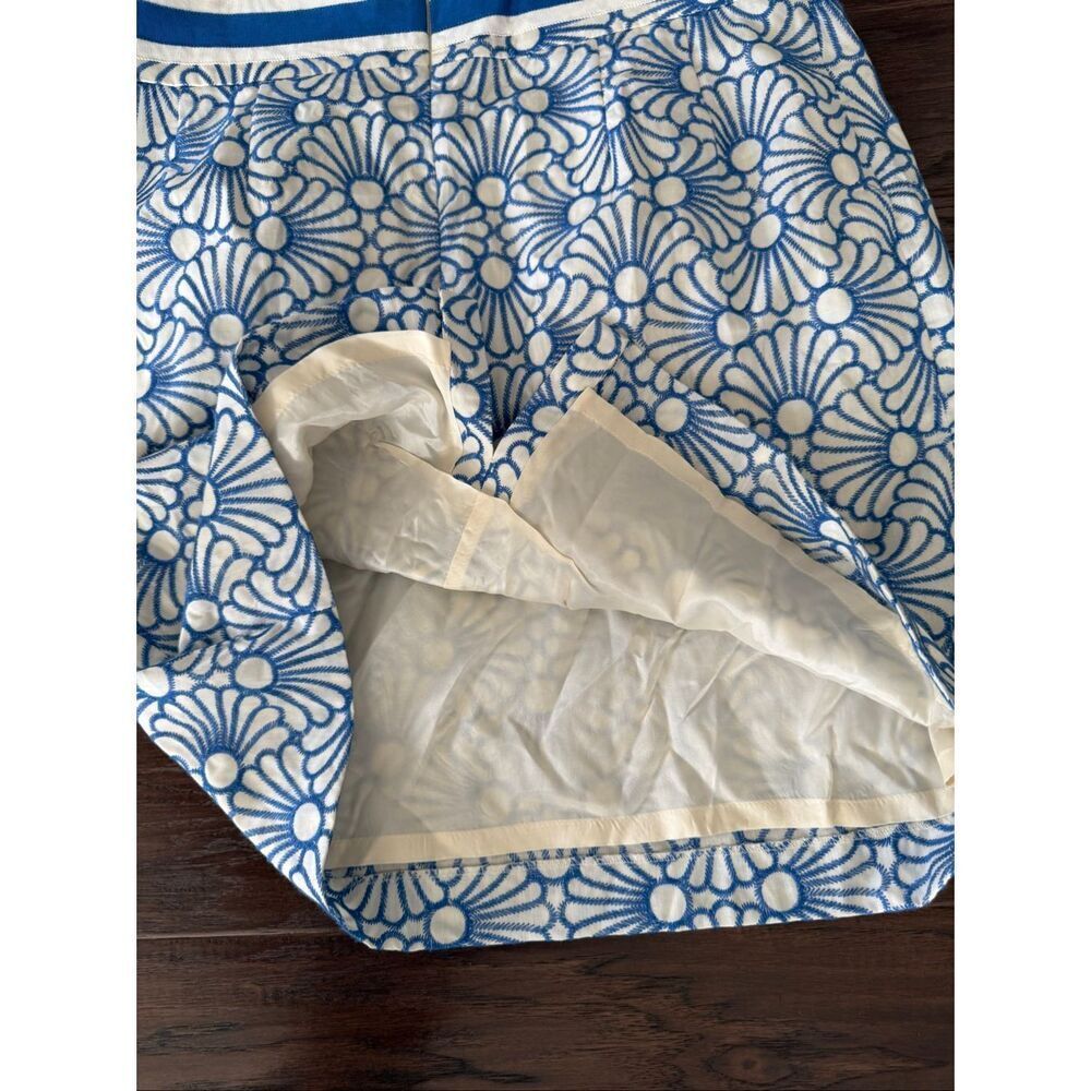 NWT Antonio Melani Blue White Flower Horsebit Mini Skirt 12 - Picture 7 of 8